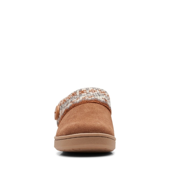 NWT Clarks tan fur-lined slippers, size 7M - Picture 3 of 9